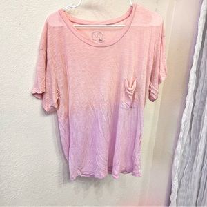 Blue life pastel ombré knitted pocket Tshirt